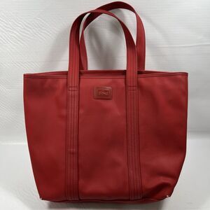 Lacoste Tote Bag Red 11.5in by 13in Shoulder Bag PVC Material Purse